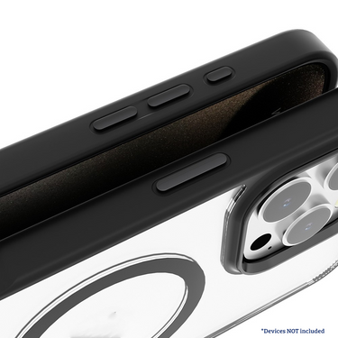 iPhone 16 Pro Clear Hard Case Cover with Metal Camera Lens: Magnetic Design, MagSafe Compatibility, Enhanced Camera Screen Guard, Anti-Scratch Protection- Black